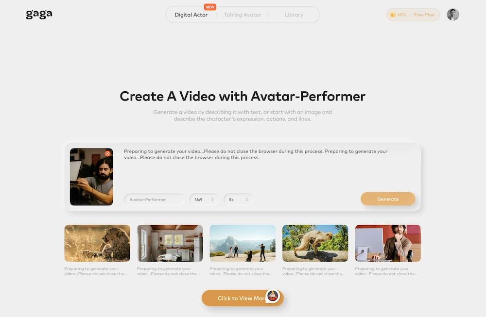 gaga ai video generator studio