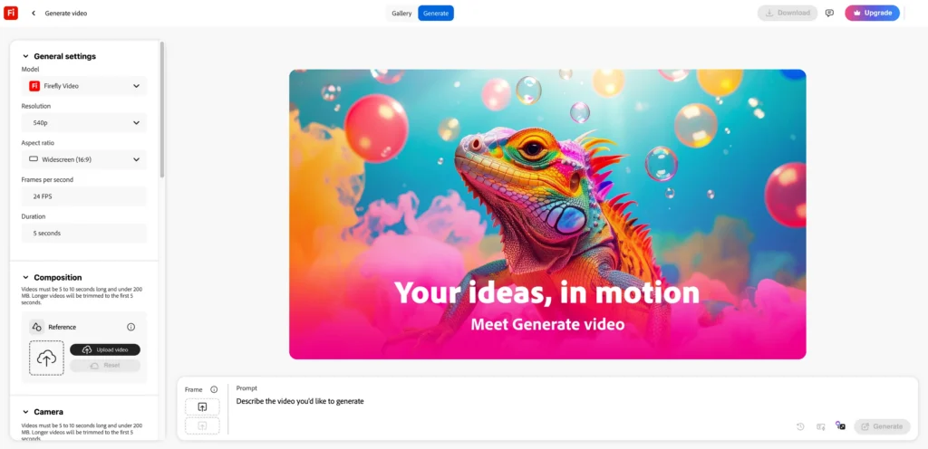 adobe firefly ai image to video
