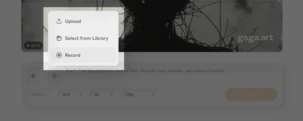 record, upload or clone voice