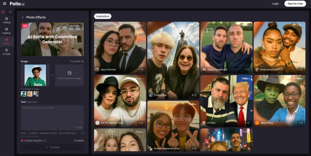 AI selfie with celebrities generator