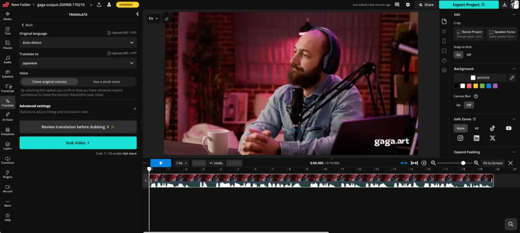 kapwing ai video translator