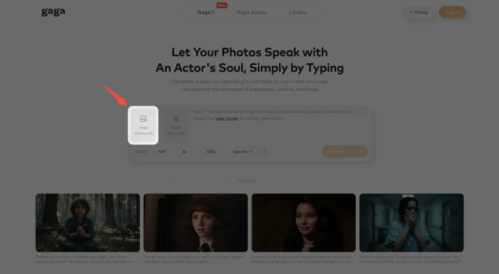 upload image for ai movie first keyframe