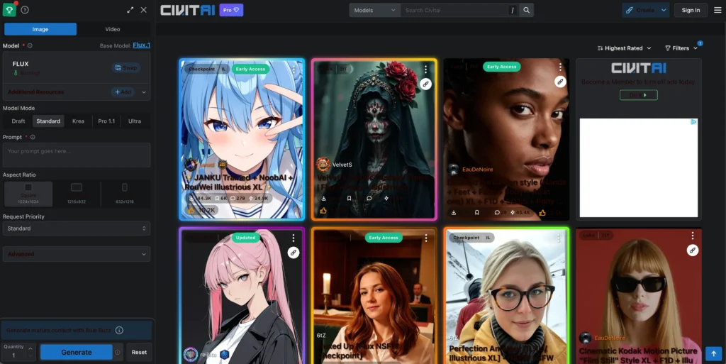 civitai unfiltered ai image generator