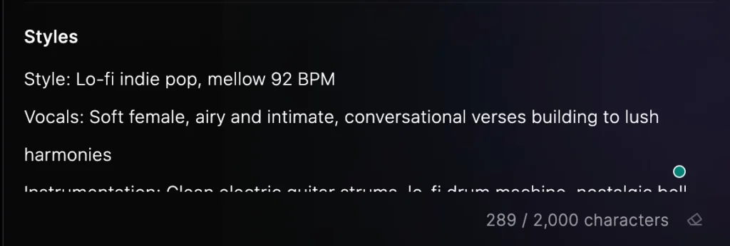 define your style prompt