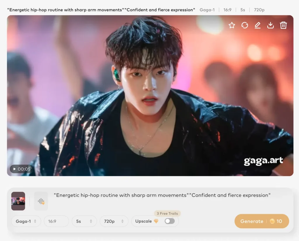 gaga ai dance video generator