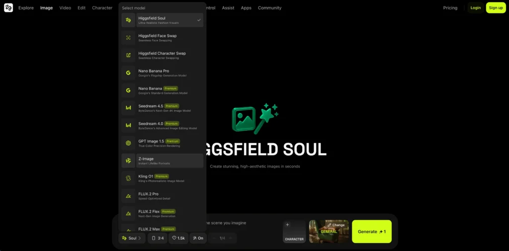 higgsfield ai image generation