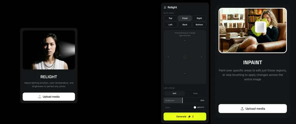 higgsfield ai image relight and inpaint