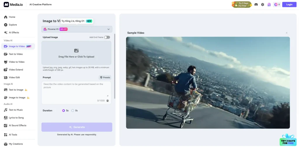 media.io ai baby dance video generator