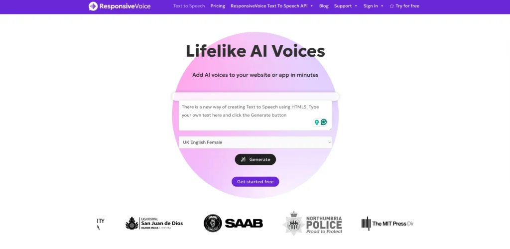 responsivevoice ai voice
