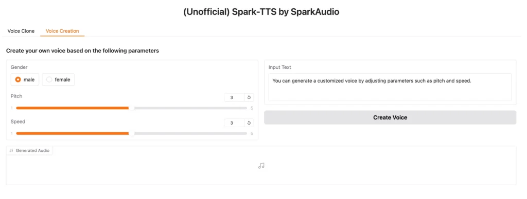 spark tts voice creation