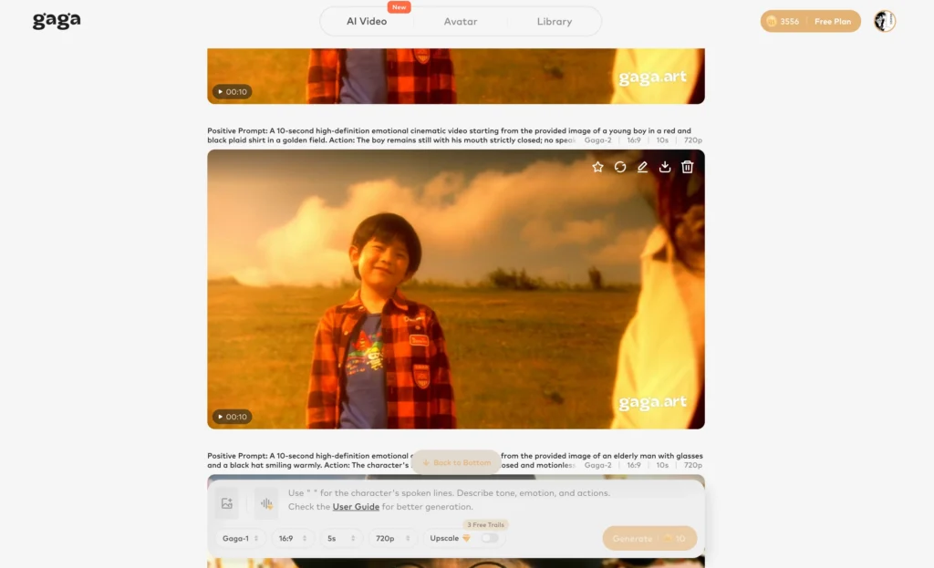 gaga ai video generation