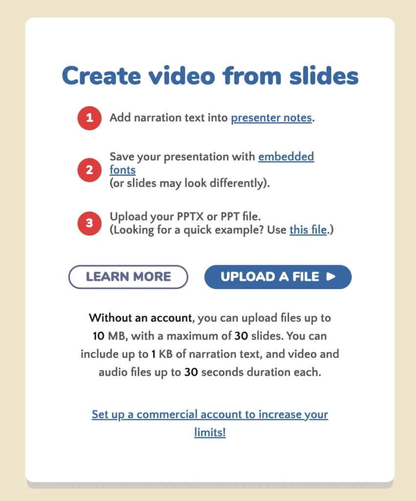 narakeet create video from slides 