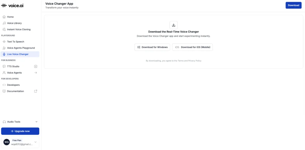voice.ai real-time voice changer