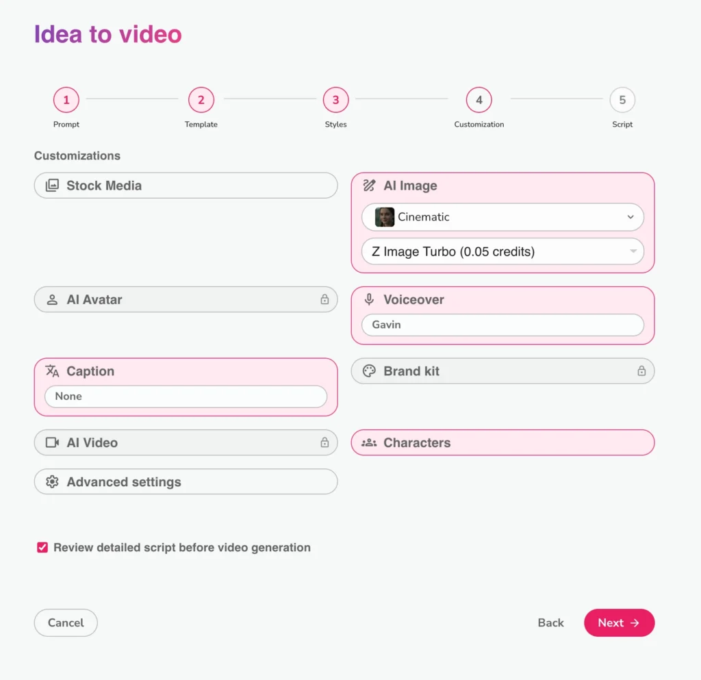customise the visual