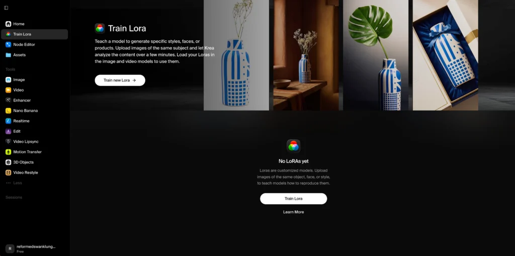 krea ai lora training