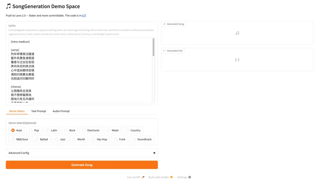 songgeneration demo space