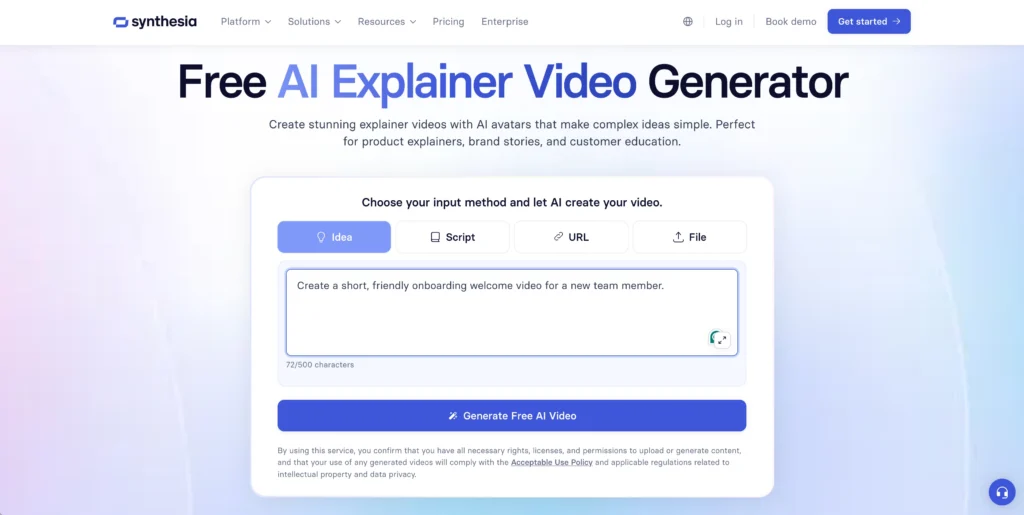 synthesia ai explainer video maker