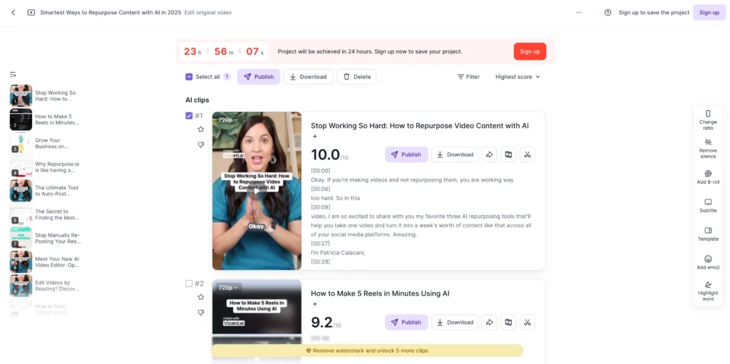 vizard ai video repurposing